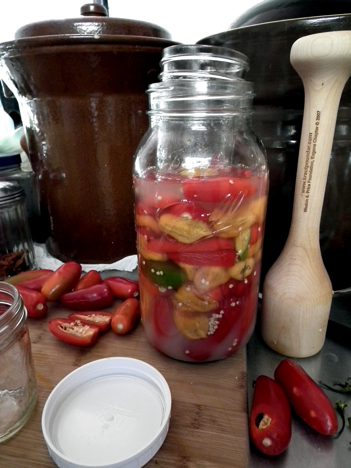 Pickling Brine and Hot Peppers